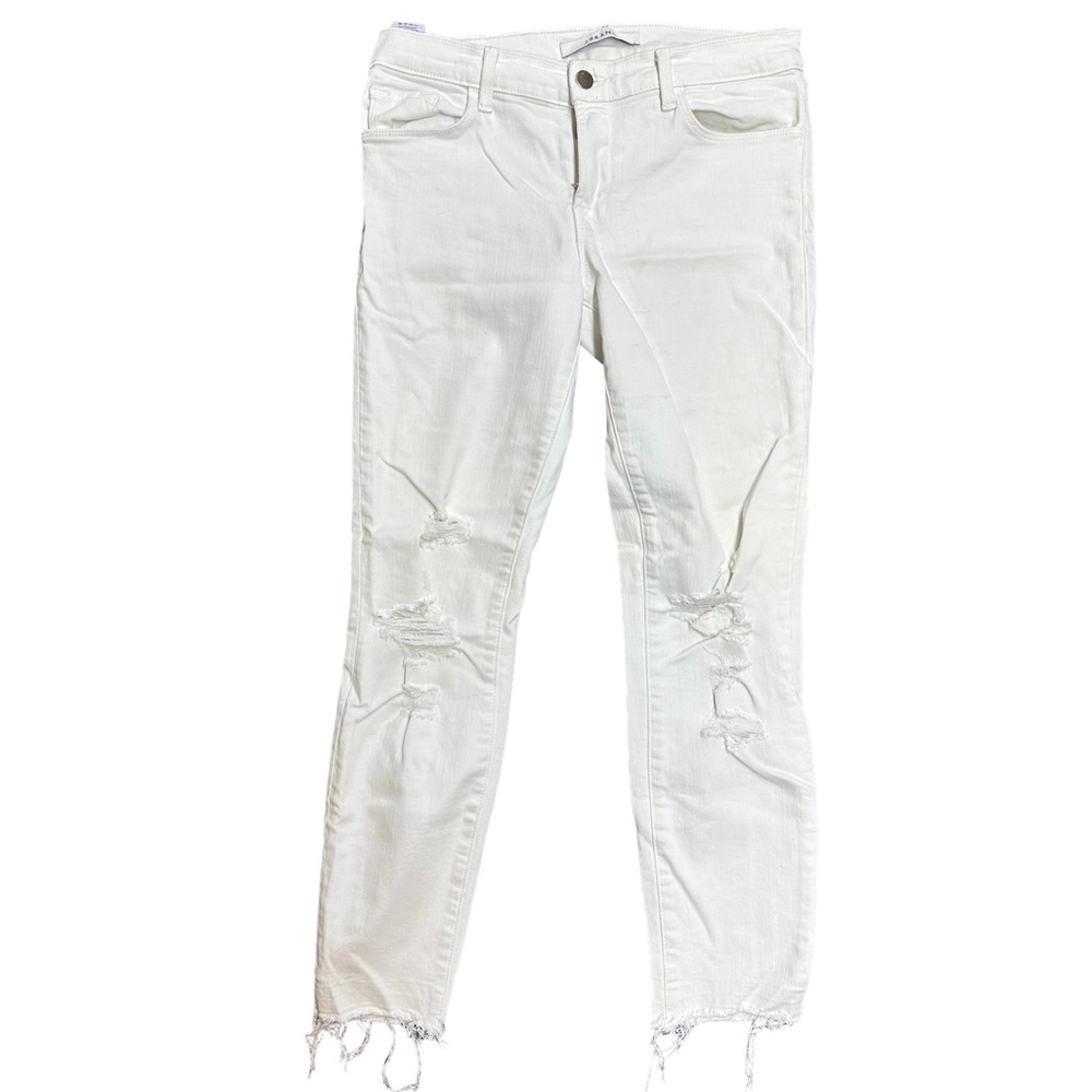 J BRAND | Demented Distressed White Crop Jeans